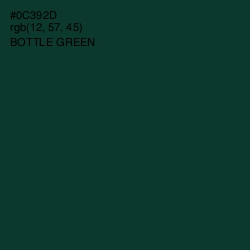 #0C392D - Bottle Green Color Image