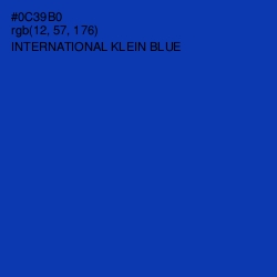 #0C39B0 - International Klein Blue Color Image