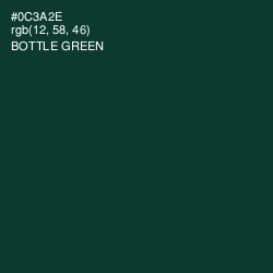 #0C3A2E - Bottle Green Color Image