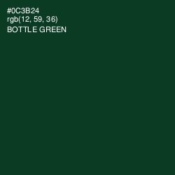 #0C3B24 - Bottle Green Color Image