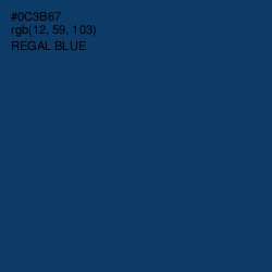 #0C3B67 - Regal Blue Color Image