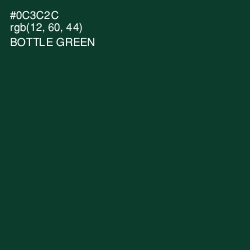#0C3C2C - Bottle Green Color Image