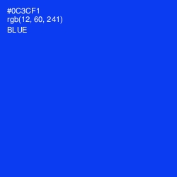 #0C3CF1 - Blue Color Image