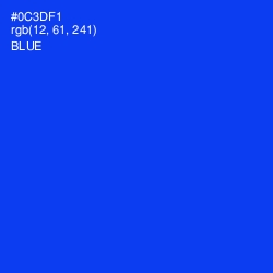 #0C3DF1 - Blue Color Image