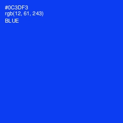 #0C3DF3 - Blue Color Image