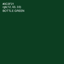 #0C3F21 - Bottle Green Color Image