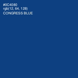 #0C4080 - Congress Blue Color Image