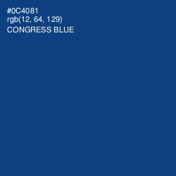 #0C4081 - Congress Blue Color Image