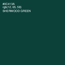 #0C413A - Sherwood Green Color Image