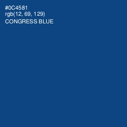 #0C4581 - Congress Blue Color Image