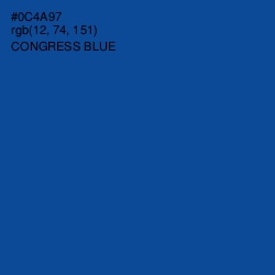 #0C4A97 - Congress Blue Color Image