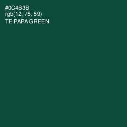 #0C4B3B - Te Papa Green Color Image