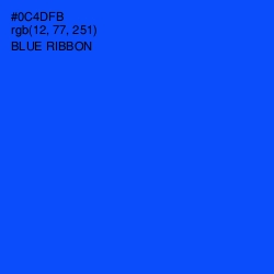 #0C4DFB - Blue Ribbon Color Image