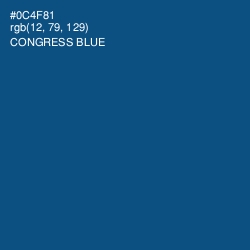 #0C4F81 - Congress Blue Color Image