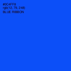 #0C4FF8 - Blue Ribbon Color Image