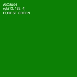 #0C8004 - Forest Green Color Image