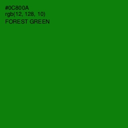 #0C800A - Forest Green Color Image