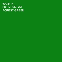 #0C8114 - Forest Green Color Image