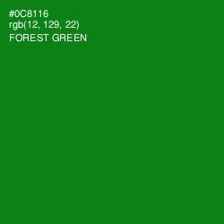 #0C8116 - Forest Green Color Image