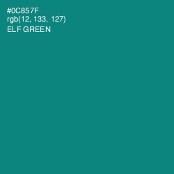 #0C857F - Elf Green Color Image