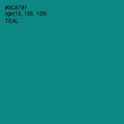 #0C8781 - Teal Color Image