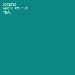 #0C8783 - Teal Color Image