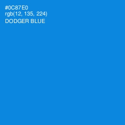 #0C87E0 - Dodger Blue Color Image