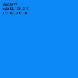 #0C88F7 - Dodger Blue Color Image