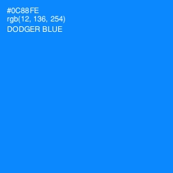 #0C88FE - Dodger Blue Color Image