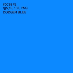 #0C89FE - Dodger Blue Color Image