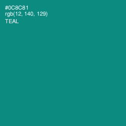 #0C8C81 - Teal Color Image