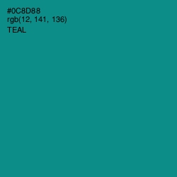 #0C8D88 - Teal Color Image