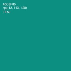 #0C8F80 - Teal Color Image