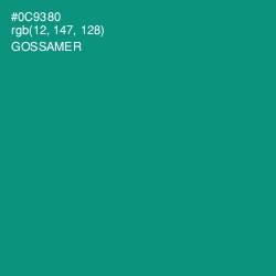 #0C9380 - Gossamer Color Image