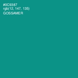#0C9387 - Gossamer Color Image
