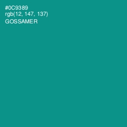 #0C9389 - Gossamer Color Image