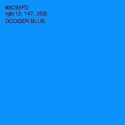 #0C93FD - Dodger Blue Color Image