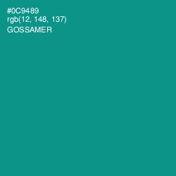 #0C9489 - Gossamer Color Image