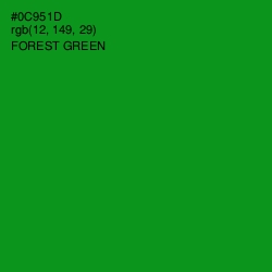 #0C951D - Forest Green Color Image