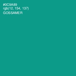 #0C9A89 - Gossamer Color Image