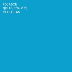 #0CA0CE - Cerulean Color Image