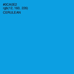 #0CA0E2 - Cerulean Color Image