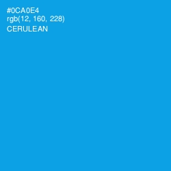 #0CA0E4 - Cerulean Color Image