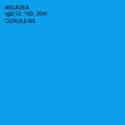 #0CA0EA - Cerulean Color Image