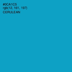 #0CA1C5 - Cerulean Color Image