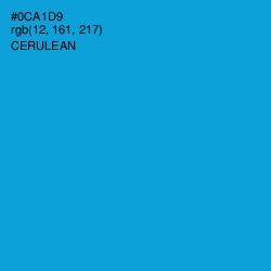 #0CA1D9 - Cerulean Color Image