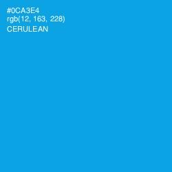 #0CA3E4 - Cerulean Color Image