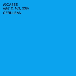 #0CA3EE - Cerulean Color Image