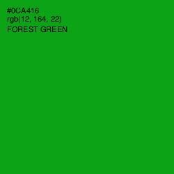 #0CA416 - Forest Green Color Image