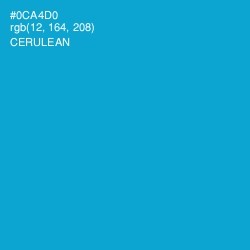 #0CA4D0 - Cerulean Color Image